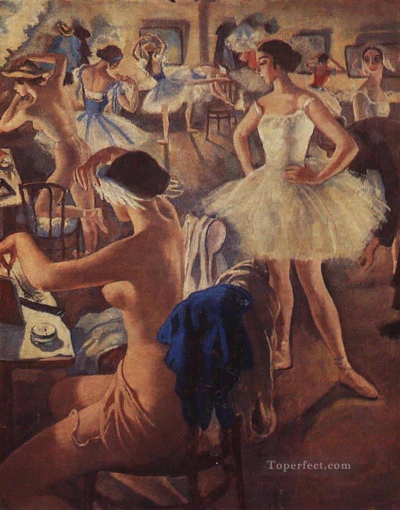 in dressing room ballet swan lake 1924 Russian ballerina dancer Oil Paintings
